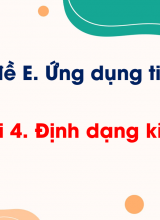 Chủ đề E - Bài 4 Định dạng kí tự